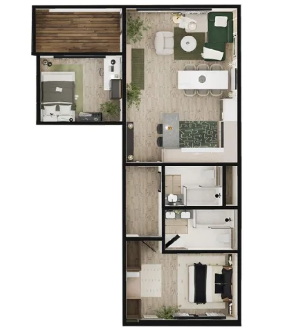 Grundriss Apartment 4